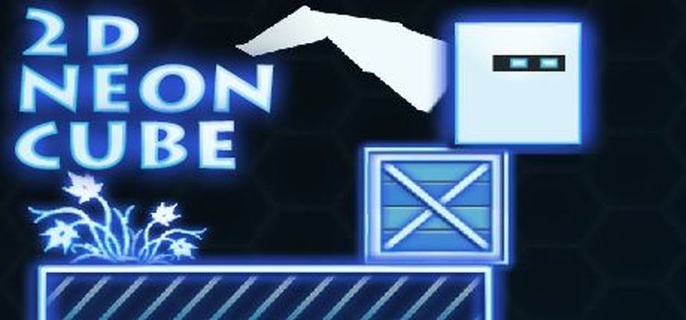 2D Neon Cube Logo